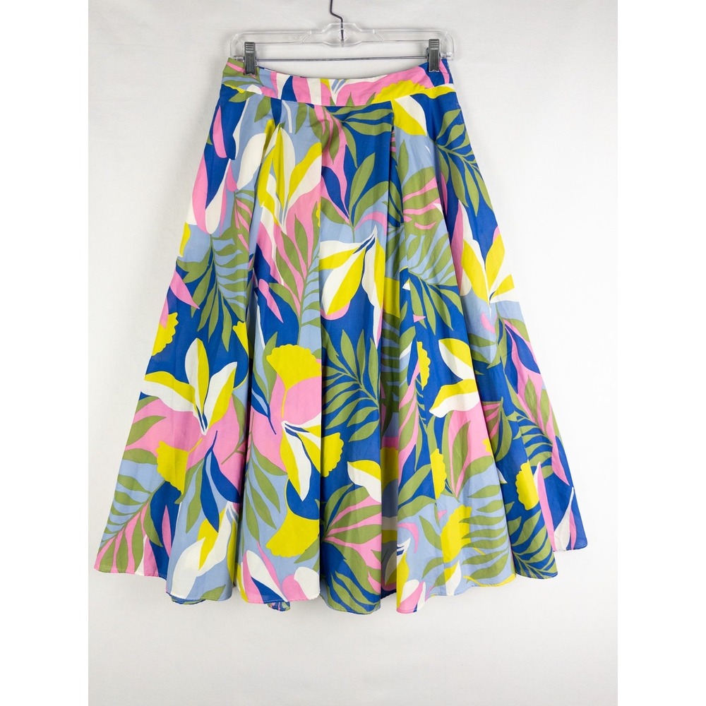 Boden Floral Leaf Maxi Skirt in Blue, Pink, Yellow, Green, White